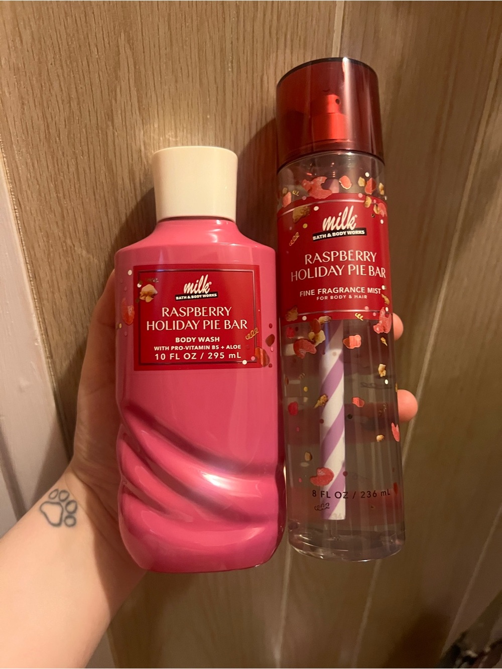 NWT Raspberry Holiday Pie Bar Body Wash & Fragrance Mist -